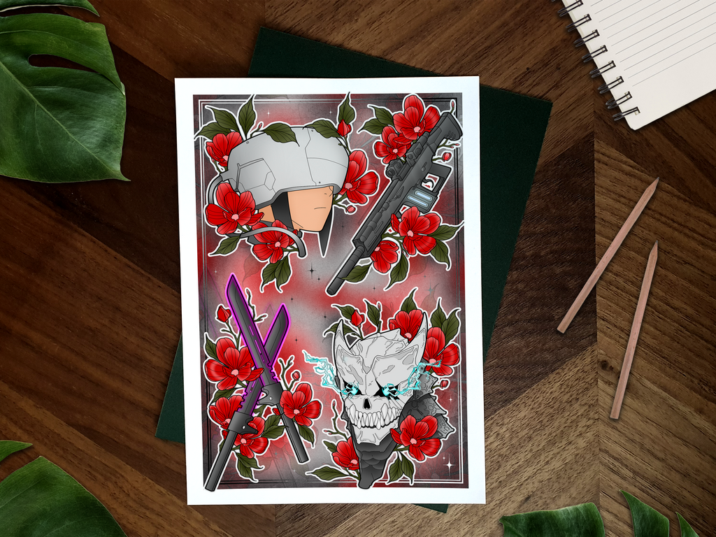 Kaiju No.8 Illustrated Art Print ⚔️🪖