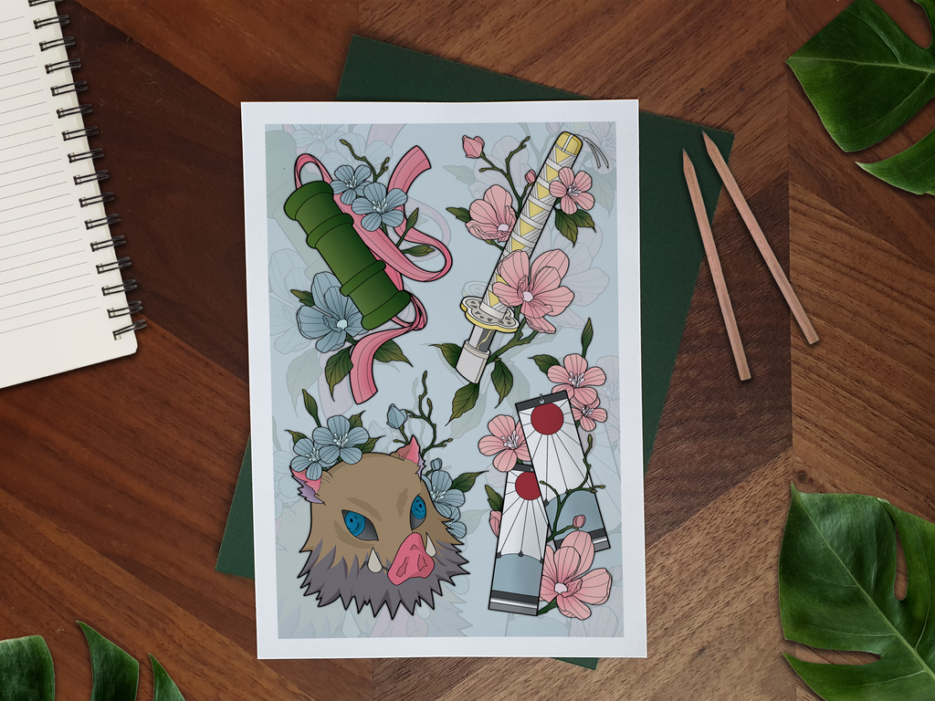 Demon Slayer Illustrated Art Print 👹🗡️