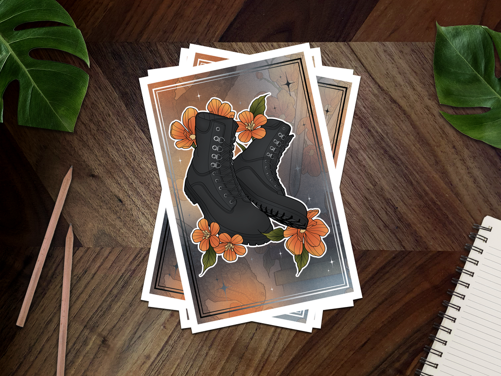 Violet's Boots Inspired Postcard Print 📖🐉