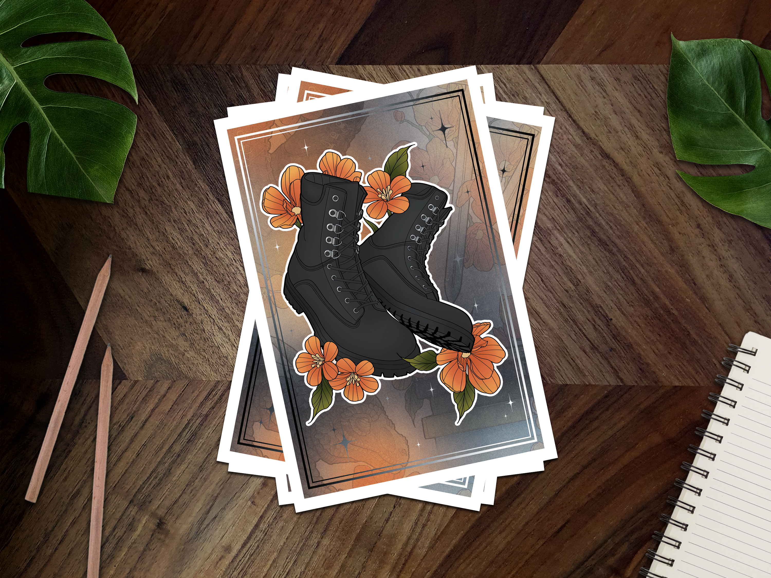 Violet's Boots Inspired Postcard Print 📖🐉