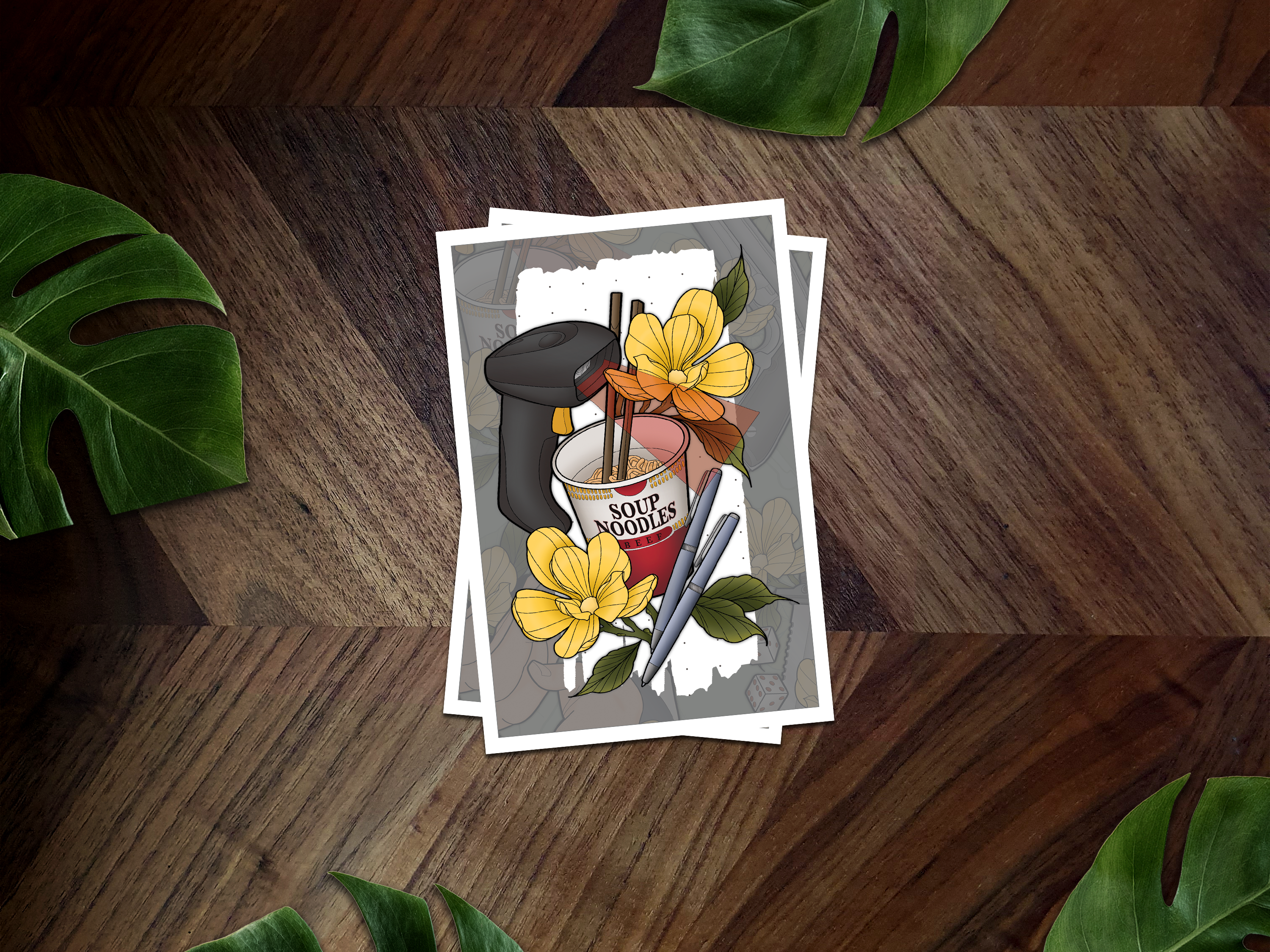 Sakamoto’s Noodles Inspired Mini Art Print 🍜🔫