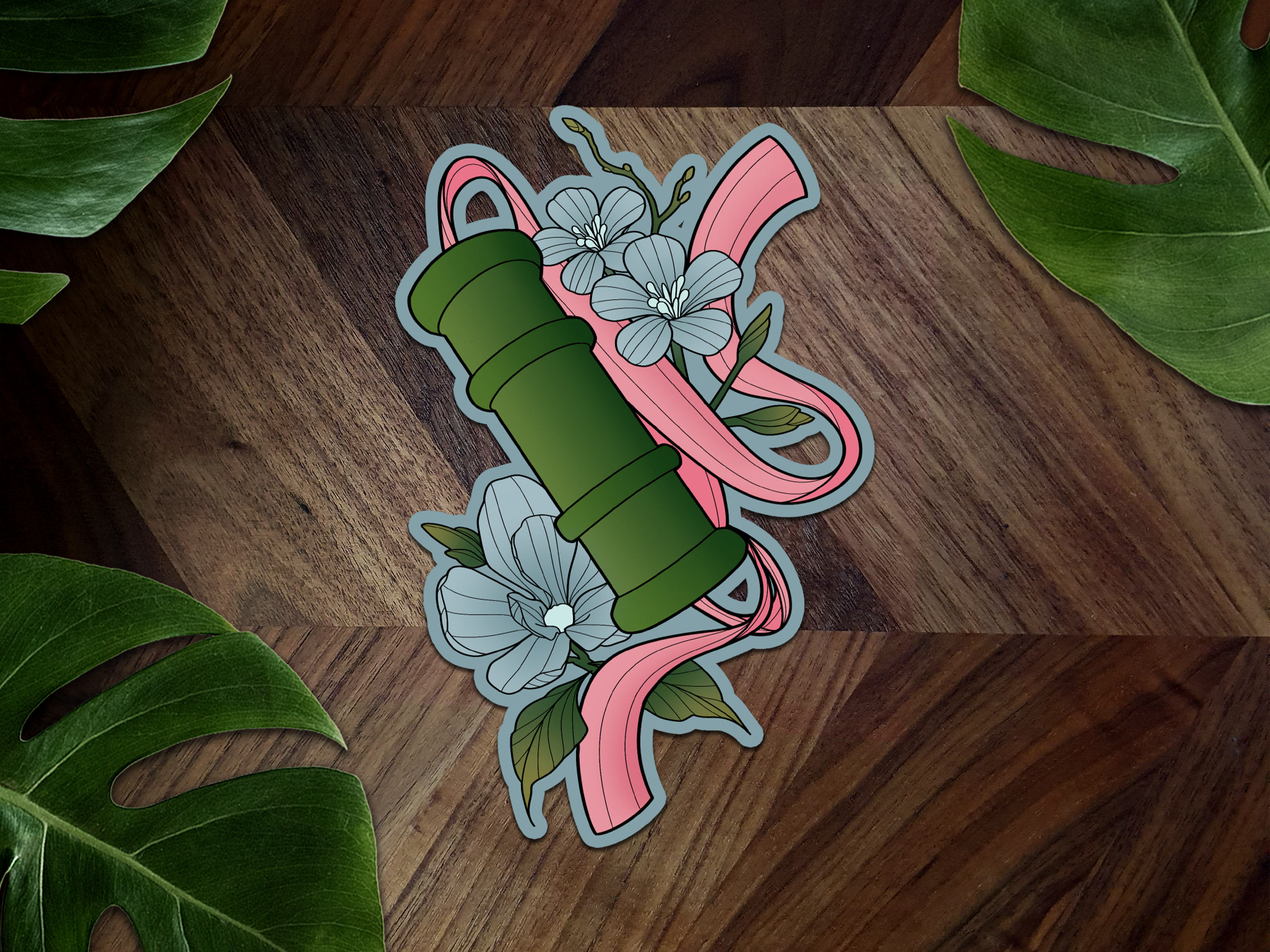 Nezuko's Bamboo Inspired Premium Vinyl Sticker 👹🗡️