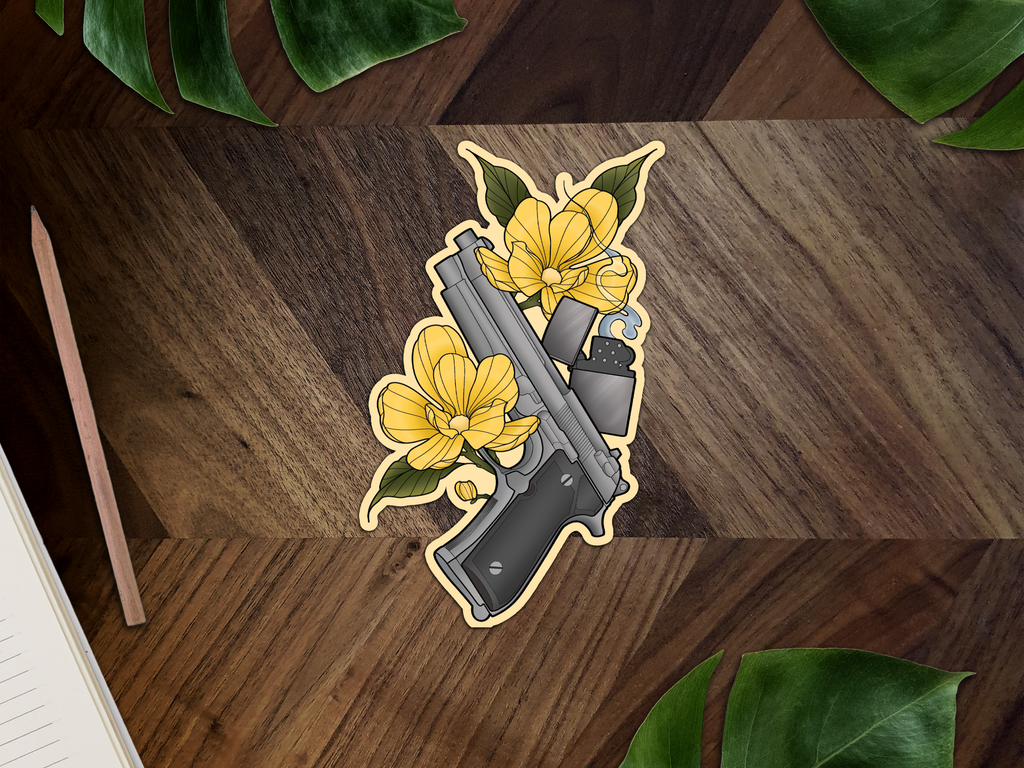 Asakura’s Gun Inspired Premium Vinyl Sticker 🍜🔫