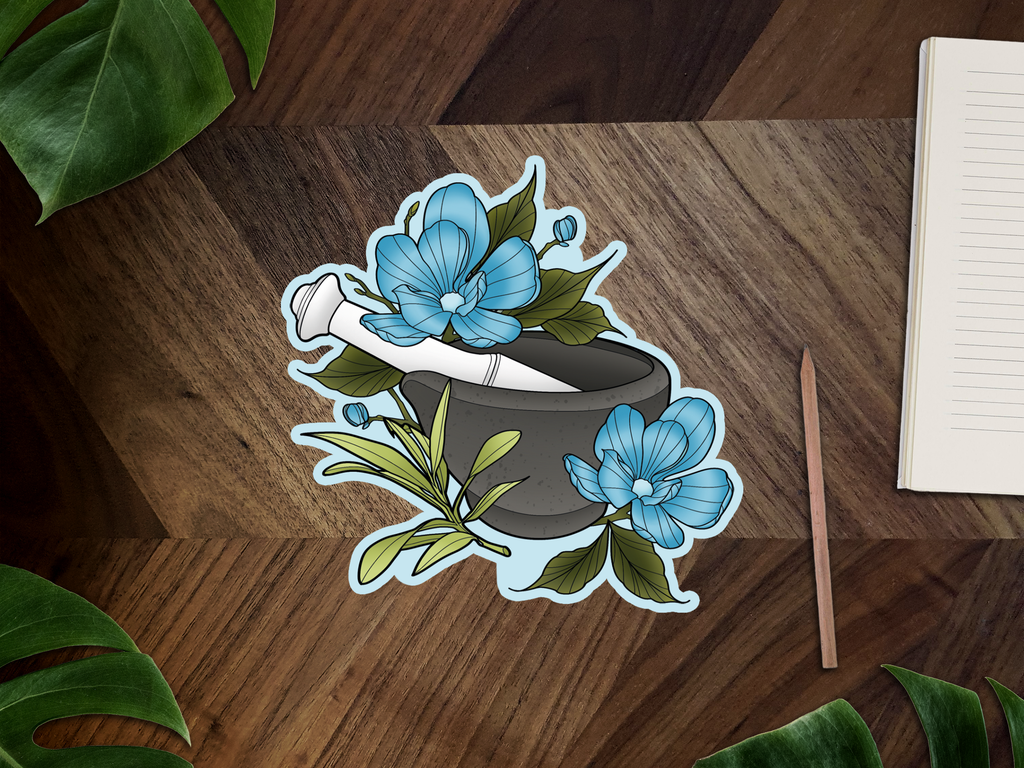 MaoMao’s Pestle & Mortar Inspired Premium Vinyl Sticker 🌿🫚