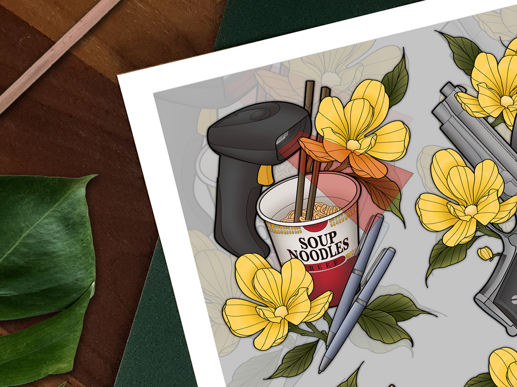 Sakomoto Days Illustrated Art Print 🍜🔫