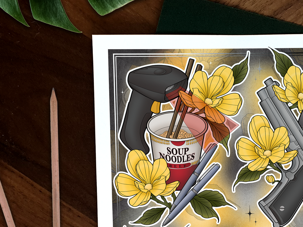 Sakomoto Days Illustrated Art Print 🍜🔫