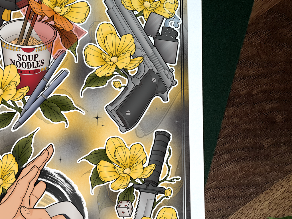Sakomoto Days Illustrated Art Print 🍜🔫
