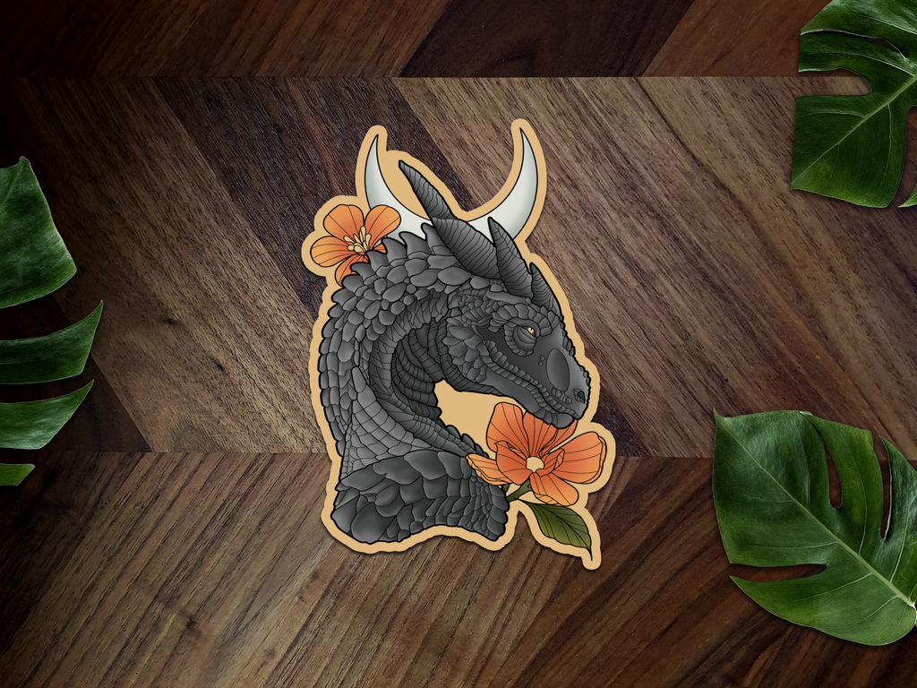 Tairn, the Dragon Inspired Premium Vinyl Sticker 📖🐉