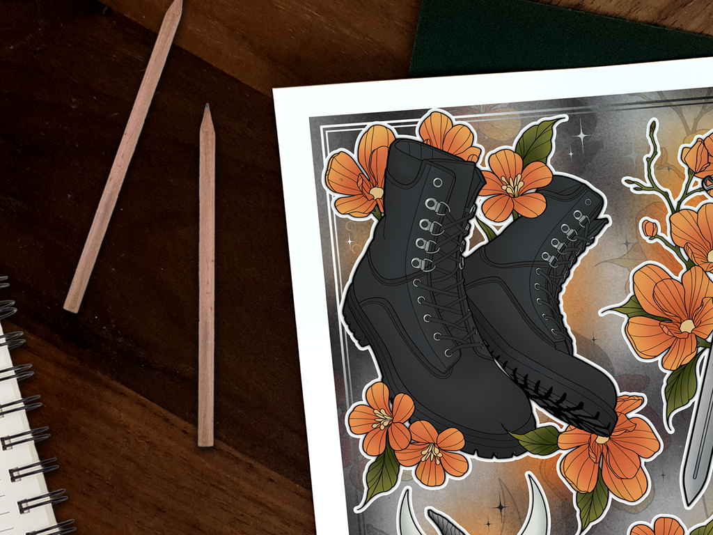 Fourth Wing Illustrated Art Print 📖🐉