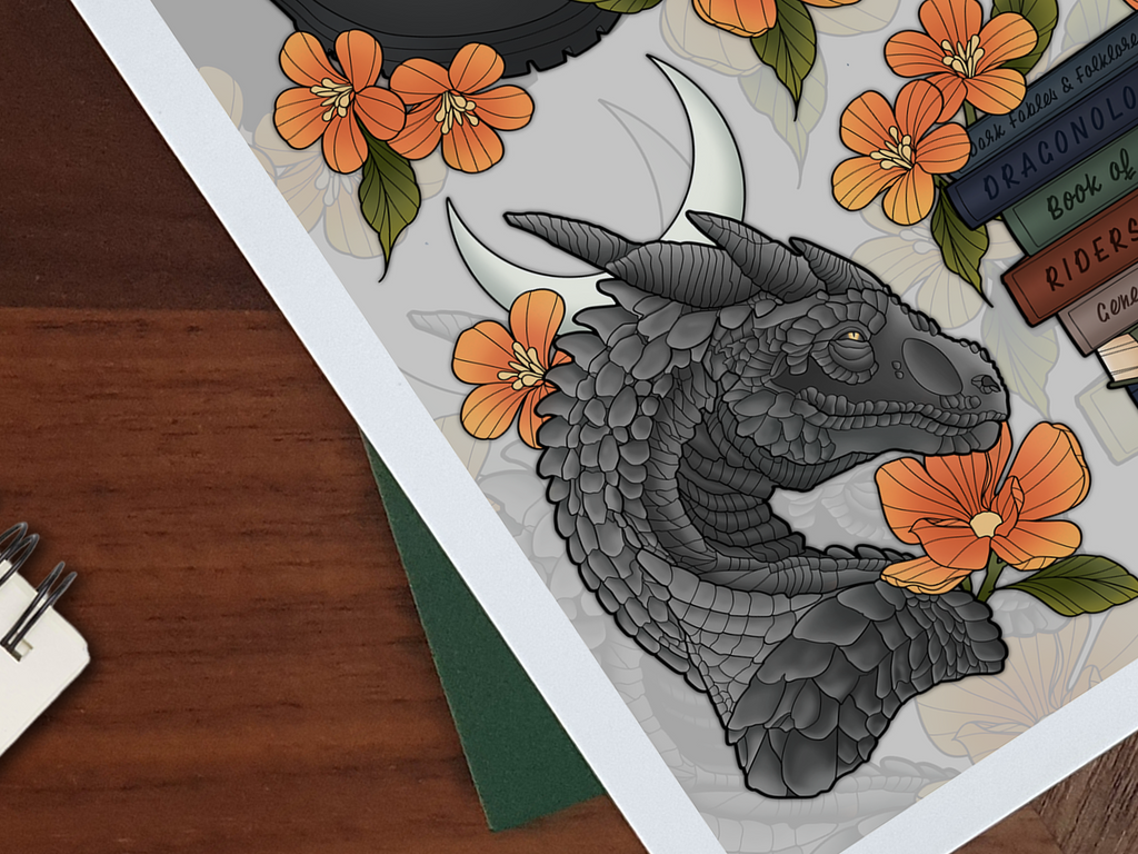 Fourth Wing Illustrated Art Print 📖🐉