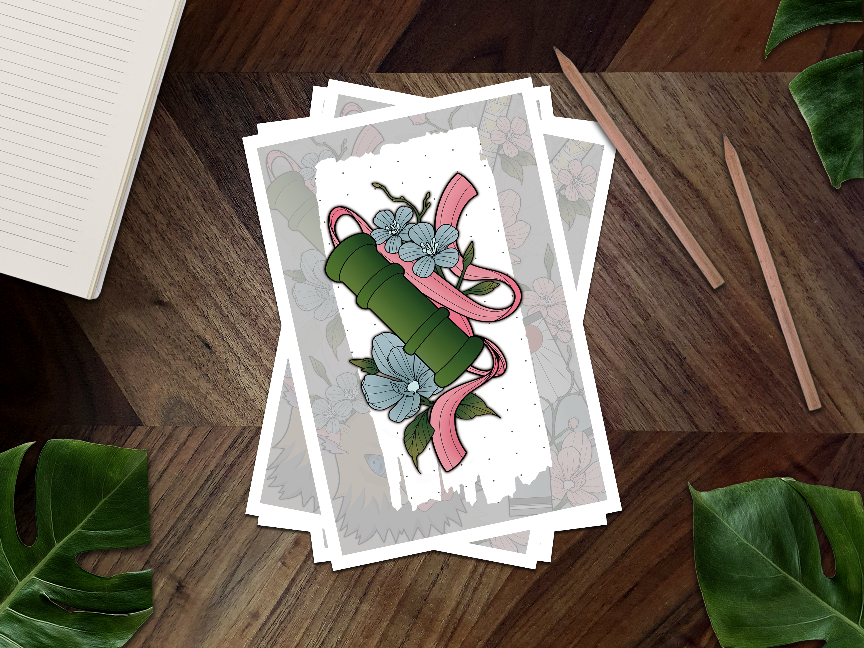 Nezuko's Bamboo Inspired Mini Art Print 👹🗡️