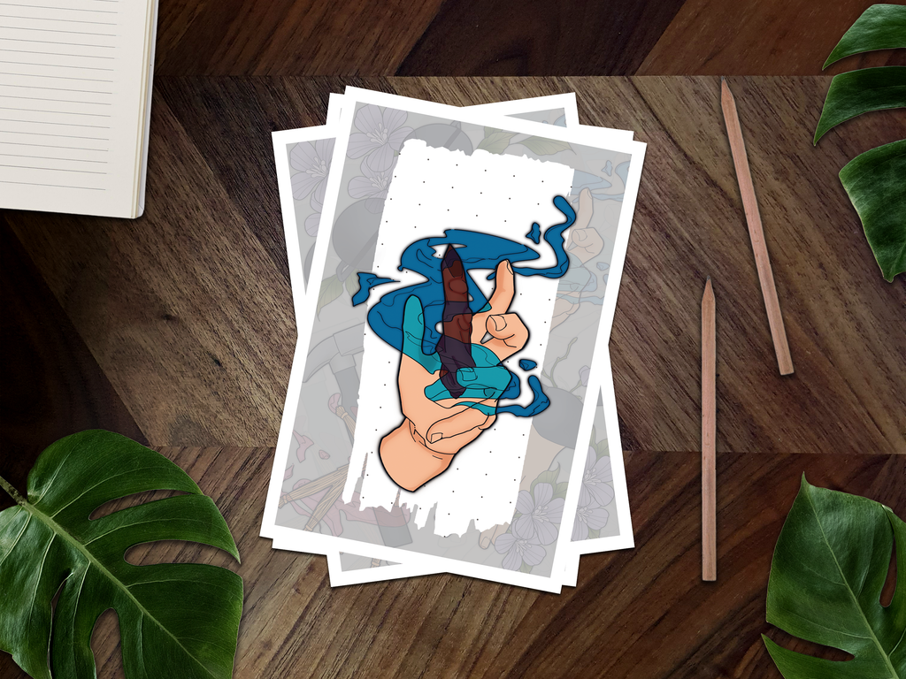 Yuji's Hand Inspired Mini Art Print 🐺🔨