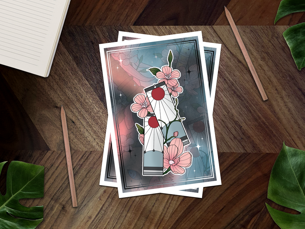 Tanjiro's Earrings Inspired Postcard Print 👹🗡️