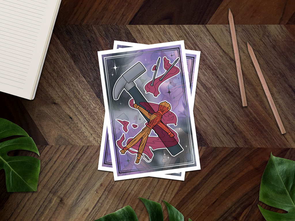 Nobara's Hammer Inspired Postcard Print 🐺🔨