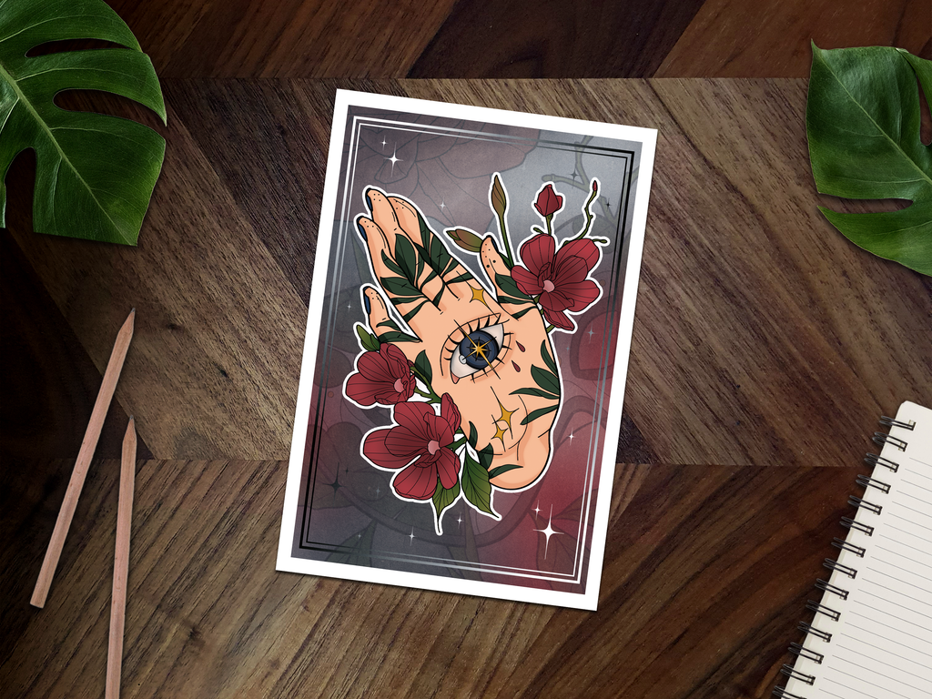 Feyre's Hand Tattoos Inspired Postcard Print 📖☕