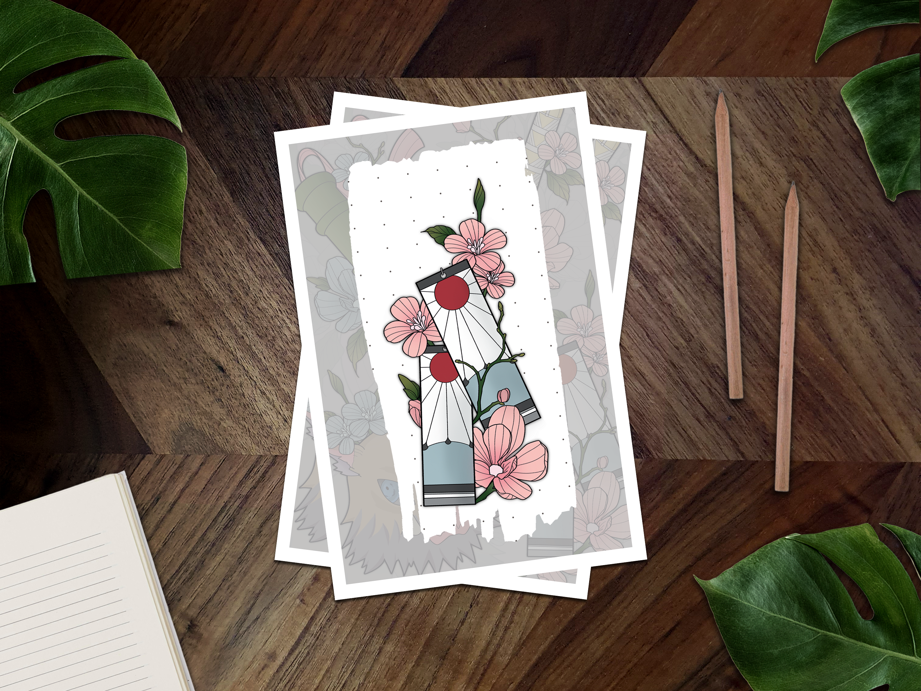 Tanjiro's Earrings Inspired Mini Art Print 👹🗡️