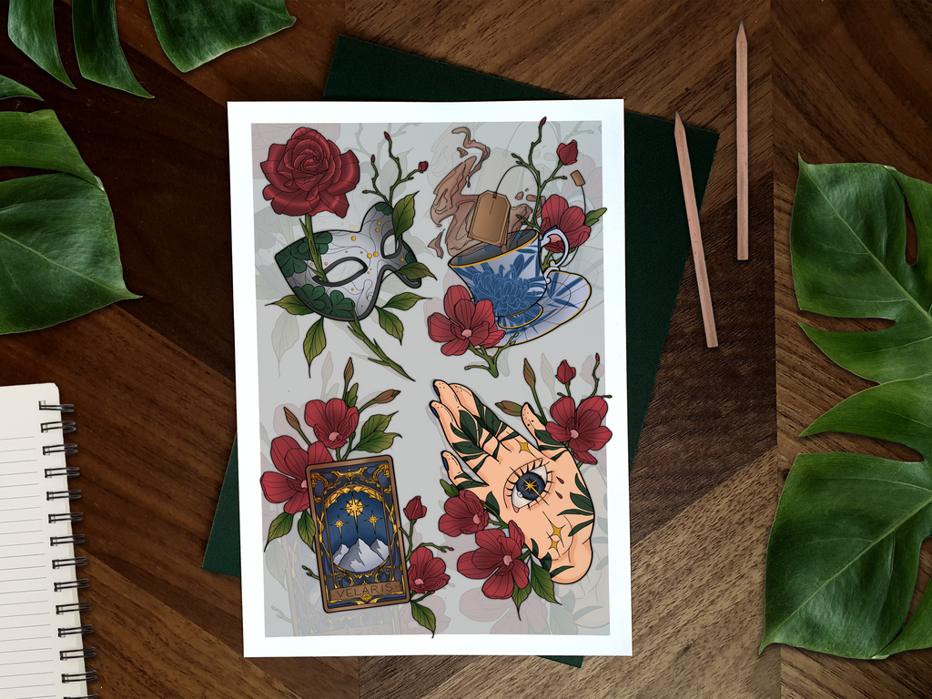 A Court Illustrated Art Print 📖☕