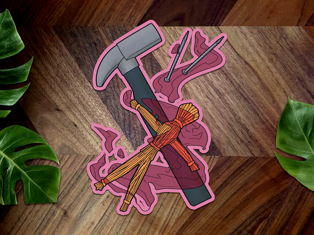 Nobara's Hammer Inspired Premium Vinyl Sticker 🐺🔨