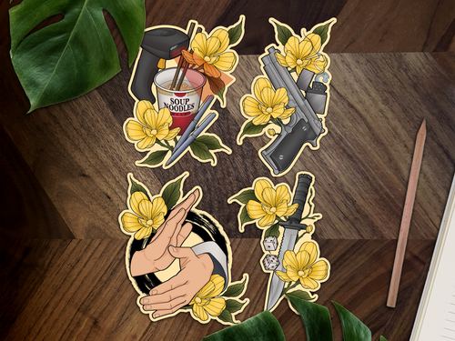 Asakura’s Gun Inspired Premium Vinyl Sticker 🍜🔫