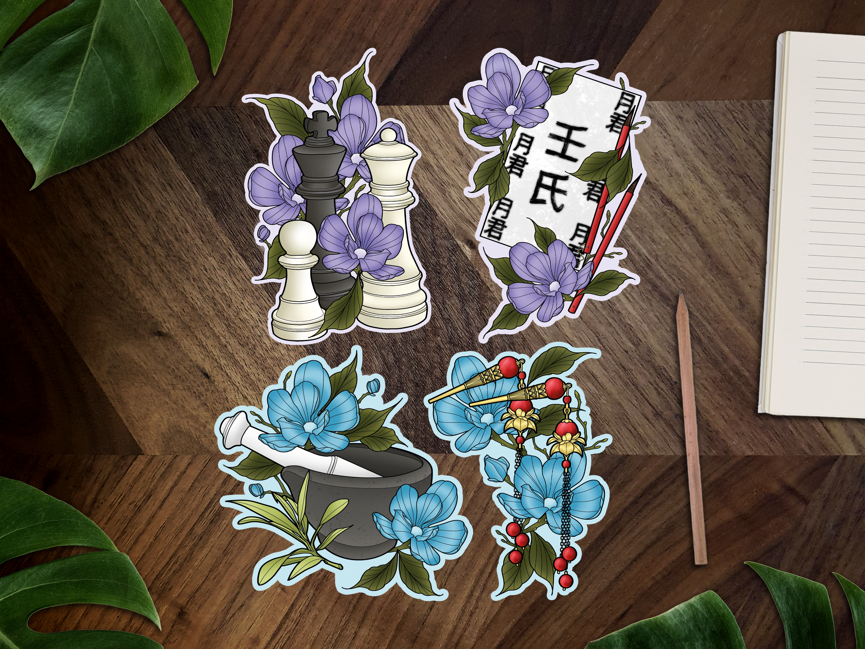 Gyokuyou’s Hairpiece Inspired Premium Vinyl Sticker 🌿🫚